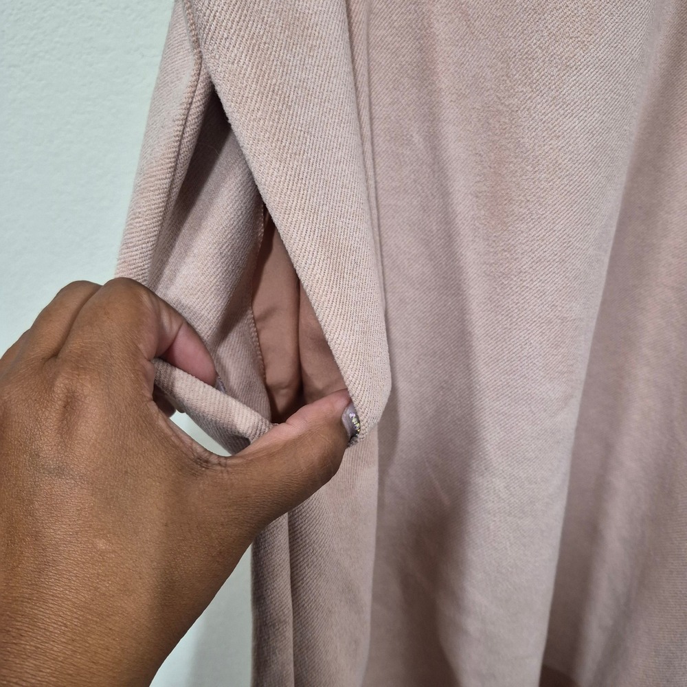 Zara Faux Suede Shift Dress L Blush Pink Short Sleeve Pockets Minimalist - Picture 4 of 7